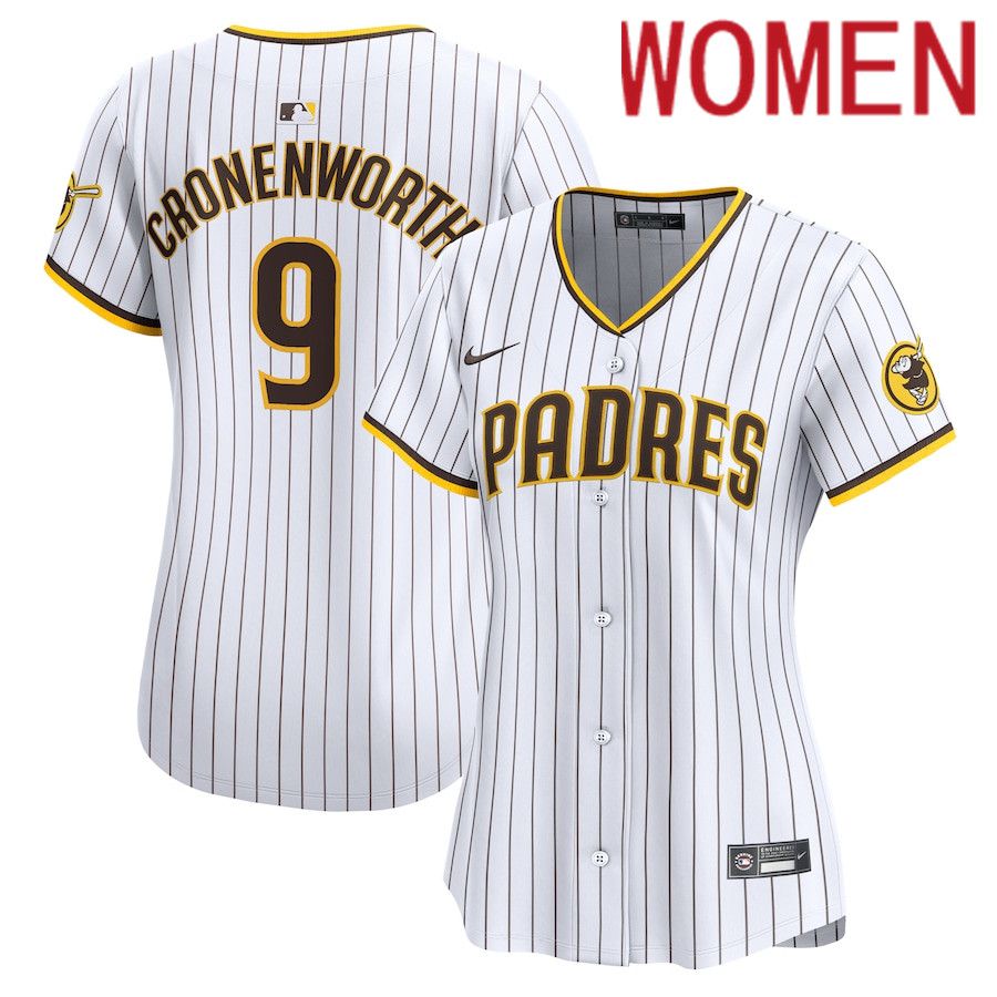 Women San Diego Padres 9 Jake Cronenworth Nike White Home Limited Player MLB Jersey